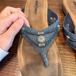 Minnetonka  Denim Thong Sandals Size 9 Boho Western Braided Detail flip flops Photo 2