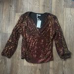 Grace Karin NWT Women’s 2XL Sequin Long Sleeve Ruched Wrap Party Top Photo 1