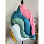 YITAI XL Oversized Puffer Jacket Color Block Quilted High Collar Padded Coat Pink Photo 2