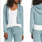 Make + Model  Zip Crop Long Sleeve Hoodie Sweater Top Blue Gaze Marl Size Medium Photo 1