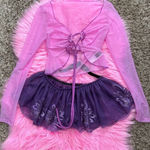 Size XS See through top and mini skirt Pink Photo 0