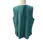Coldwater Creek Turquoise Linen Blend Sunset Crossdye Jacket & Tank Set NWT Sz L Photo 4