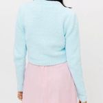 Urban Outfitters Blue Dina Chenille Cropped Cardigan Sweater Top Photo 4