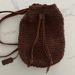 Ralph Lauren Vintage  Hand Knit Open Weave Leather Backpack Dark Chocolate Brown Photo 5