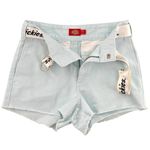 Dickies Womens Shorts Frayed Hem blue White Belt Juniors Sz 0/24 Photo 8