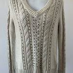Abercrombie & Fitch Beaded Cable Knit Gray and Ivory Sweater, Sz: XS (b41) Photo 0