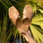 Nisolo Catalina Almond Leather Slide Sandals Size 10 Brown Photo 0