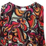 Maeve  Anthropologie Womens Flavia Swirl Shift Tunic Dress Size S Red Pink Photo 2