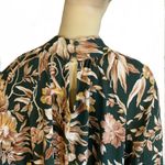 H&M  GREEN & BROWN FOLIATE PRINT MOCK NECK MINI TENT DRESS (14) Photo 6