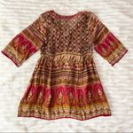 Raga Red Brown Paisley Floral Tunic Mini Dress Photo 68