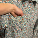 Lands' End Lands’ End Women’s Floral Cotton/Linen Blend Half Button Down Long Sleeve Size M Photo 4
