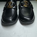 Sam & Libby  Black Loafers Gold Accent 8 faux leather preppy work casual slip on Photo 5