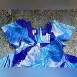 Vintage Liberty House by Tropicana Hawaii blue ocean maxi mumu dress, size 10 Photo 2
