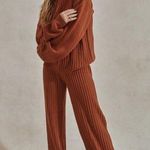 🤎🍁🍂NWT SNDYS HENDRIX KNIT PANTS IN RUST (pants only) Brown Photo 0
