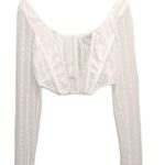 Hera Collection NWT Celebrity by  White Lace Corset Cropped Top Long Sleeves Sz L Photo 0