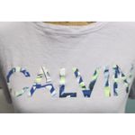 Calvin Klein Women's Lilac Purple Floral Graphic Logo Short Sleeve T Shirt Photo 1