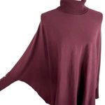 Alfani  Sweater Medium Wine Turtleneck Poncho Dolman Sleeves Oversized New Photo 4