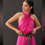 Anthropologie DOLAN Left Coast Pink Satin Halter Jumpsuit Size XS NWT Photo 2