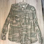 American Eagle  aeo Camouflage camo green Button Up Shirt button down top Photo 0