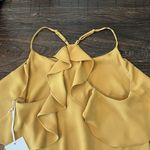 Amanda Uprichard Mustard Yellow Ruffle Cami Top Sleeveless Medium M Coquette NWT Photo 3