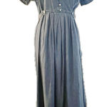 Basic additions‎ women’s size medium, short sleeve maxi denim dress Photo 0