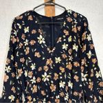 Sugar Lips  Navy Blue Floral Long‎ Bell Sleeve Boho Romper Size M Photo 1