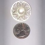 Vintage Mother of Pearl Carved Floral Brooch White Photo 2