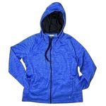 Danskin  Hooded Zip Front Blue Space-Dyed Athletic Jacket LARGE Sportswear Winter Photo 0