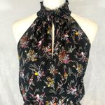 EXPRESS high mock neck smocked black ditsy floral midi dress size medium Photo 4