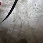 Bobbi Rocco White Eyelet Lace Cami Crop Top Black Ribbon Tie Detail Size S Photo 3