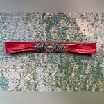 Vintage 80s Revcor red leather metal buckle wrap belt, size small medium Photo 11