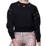 Good American  Peepin’ black grommet sweatshirt size M Photo 0