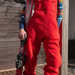 Free People FP Movement by  Hit the Slopes High Pile Fleece Snow Bibs Size Small Photo 0