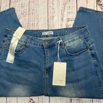 Sandpiper Mid Rise Capri Womens 22 Super Stretch Snap Hem Medium Wash Pocket NWT Blue Size undefined Photo 0