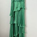 Abercrombie & Fitch  TIERED PLEATED MIDI dress in green spruce Size: XS Tall Photo 11