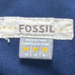 Fossil Penny Lace Dress M Bohemian Cap Sleeve V-Neck Elastic Waist Scallop Navy Photo 4