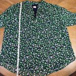 Chico's  Abstract Dot Print Blouse V-Neck Green Blue Size 3 US 16/18 Photo 7