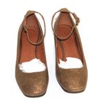 Coach Ankle Strap Pump Metallic Suede Size 9 Photo 0