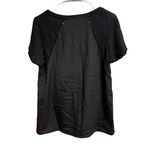 Banana Republic  Slub Black Dual Linen Short Sleeve Shirt Crew Neck Size Medium Photo 4