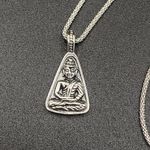 Buddha Sterling Silver Necklace Popcorn Chain Silver Photo 2