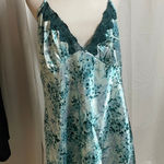 secret treasures Women's Chemise 2X Teal White Floral Lace Trim Photo 0