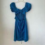 Princess Polly Nakita Blue Satin Puff Sleeve Cut Out Dress 2 Photo 6