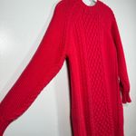 Lands' End Lands’ End Cable Knit Sweater Dress Red Long Sleeve M 10/12 Winter Cozy Holiday Photo 2