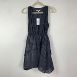 Derek Lam NWT 10 Crosby Black Gold Striped Sleeveless Ruffle Dress Sz 0 Jackie Photo 1