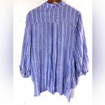 Elan  M Casual Blue Striped Loose Fit Blouse Top Photo 1