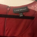 Lane Bryant Plus Size 22/24 Burgundy Swing Dress Knee Length Eyelash Lace Women Photo 2