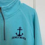 EUC Blue women’s‎ turquoise Delaware beach fleece lined quarter zip jacket large Photo 1