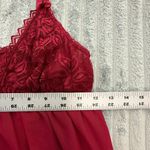 Babydoll Slip Top Women S VTG Red‎ Lace Chemise Silky Sheer Sleepwear Adjustable Red Photo 4