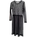 ZARA  Black Sheer Pearl Tulle Dress XS – Party, Edgy, Chic Photo 1