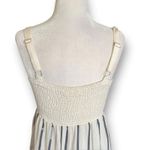 Melloday Embroidered Floral Striped Sundress Smocked Back Ruffle Hem Strapless White Size XS Photo 5